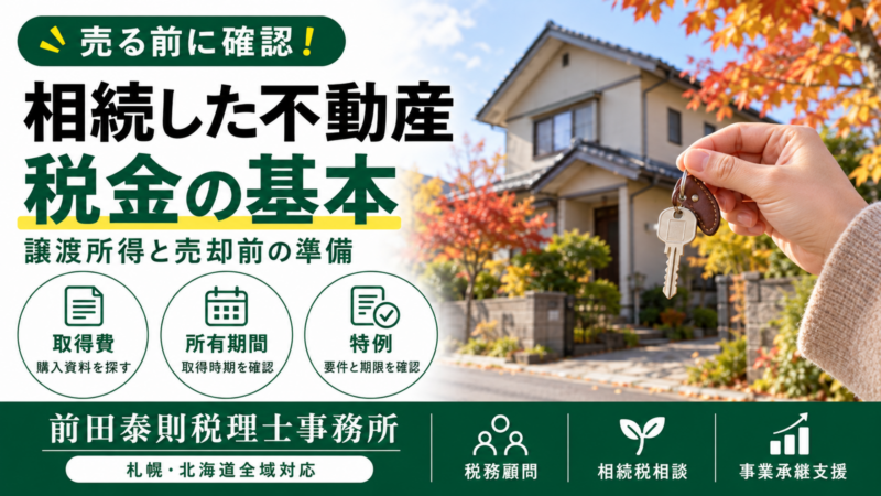 相続した住宅の鍵と、売却前に確認する取得費・所有期間・特例の3項目